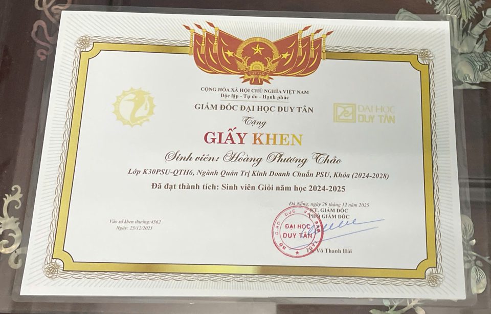 giấy khen sinh viên giỏi